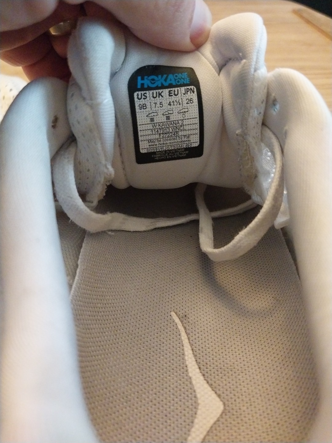 Hoka One One Kawana 2 1147913 WNCL White Running Shoes Sneakers Womens Sz 9 B thumbnail 6