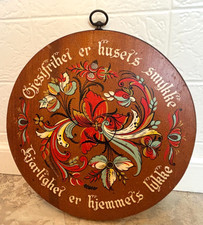 VTG Berggren Wood Norwegian Hospitality Rosemaling Wall Plaque 12" Cutting Board