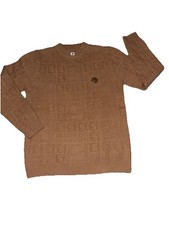Sweater Cotton Blend Brown Knit Pullover Sz M New Soft