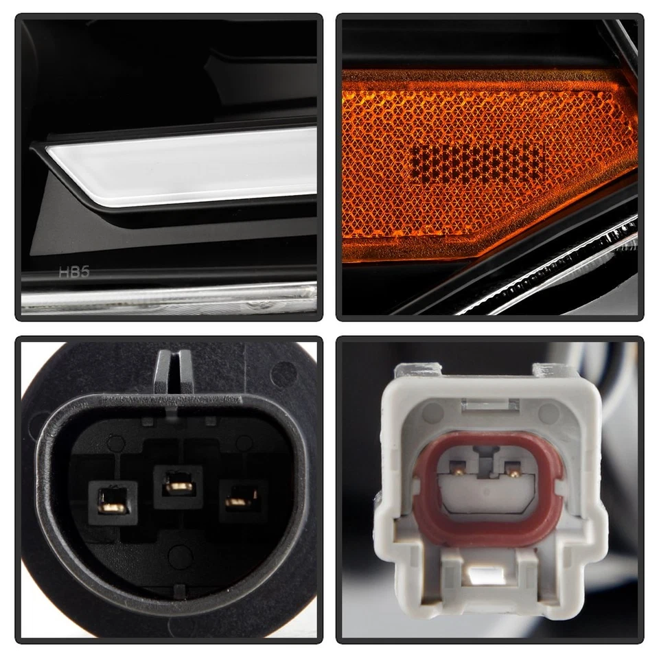 For Nissan Frontier 09-20 Headlights Driver & Passenger Side Black LED DRL Bar - Imagem 4 de 4