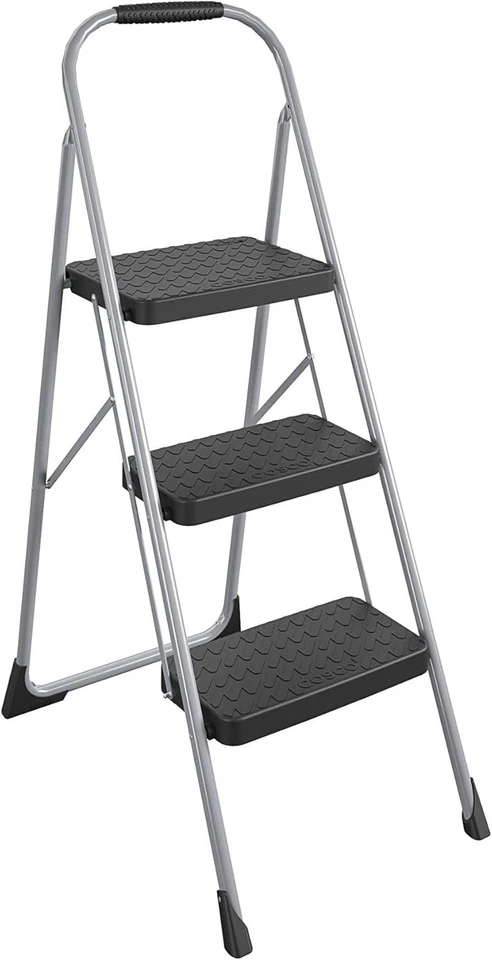 Versatile 3-Step Step Stool - Foldable with Non-Marring Tips for Easy Use - Image 3 of 4