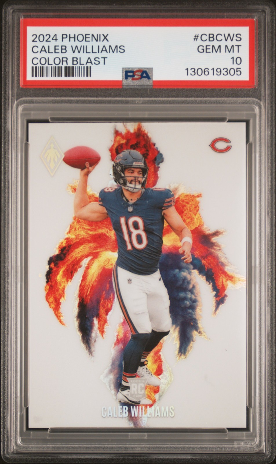 2024 PANINI PHOENIX COLOR BLAST #CBCWS CALEB WILLIAMS ROOKIE RC PSA 10 BEARS