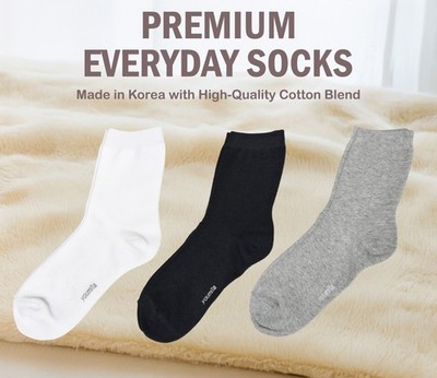 Women s Cotton Blend Low Crew Socks, Made in Korea, 80% Cotton 20% Spandex
