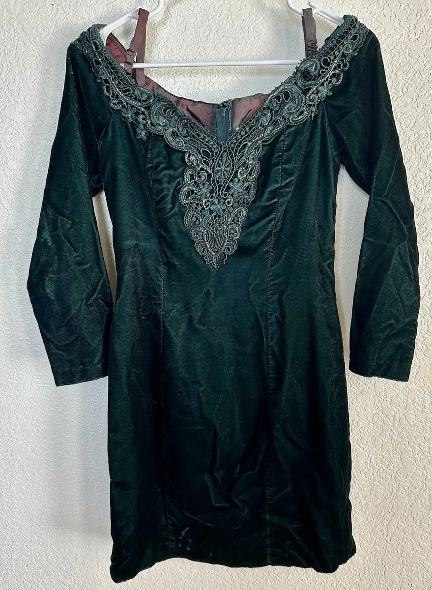 ebay green velvet dress Vintage 1960s Green Velvet Dress – The Barn Owl Vintage Goods