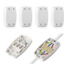 4 Pcs 3 Terminal Electrical Junction Box 13A 250V Flex 4 Pieces, white 