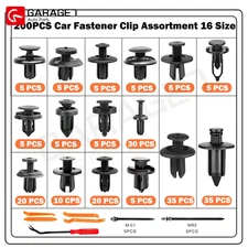 200Pcs Bumper Clips Retainer Auto Car Rivets Fastener Fender Push Pin Trim