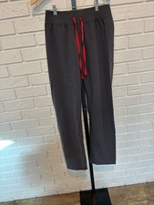 FIGS Women Scrub Pants Joggers S Charcoal/Red Drawstring