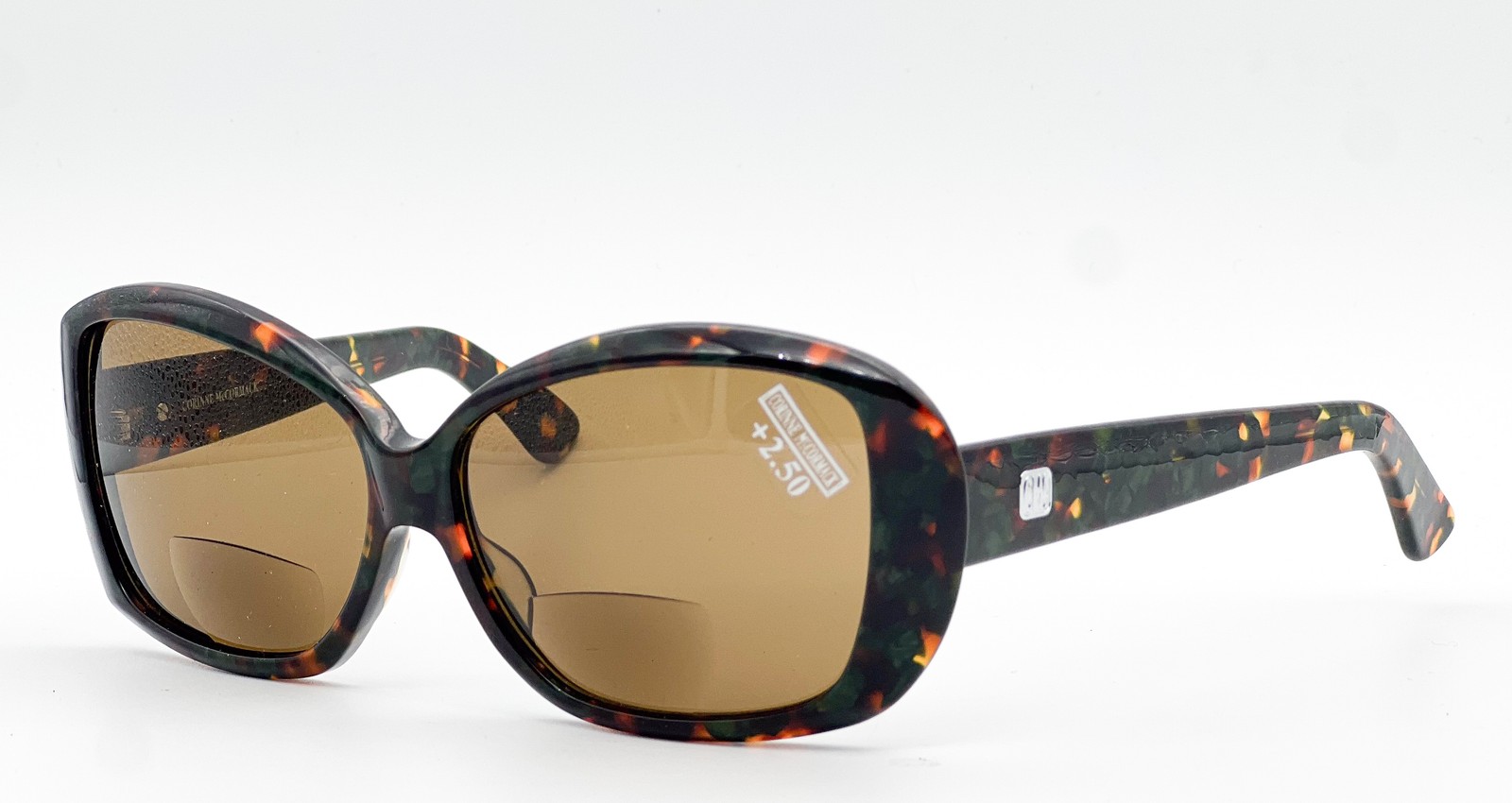 NUEVAS GAFAS DE SOL CORINNE MCCORMACK PARIS 13210 VERDE MARRÓN MÁRMOL AUTÉNTICAS 59-13