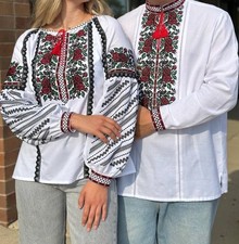 Woman Man Vyshyvanka Ukrainian embroidery embroidered blouse