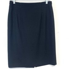 Talbots Black Wool Skirt Knee Length Lined 8 Petite Capsule Classic Career USA