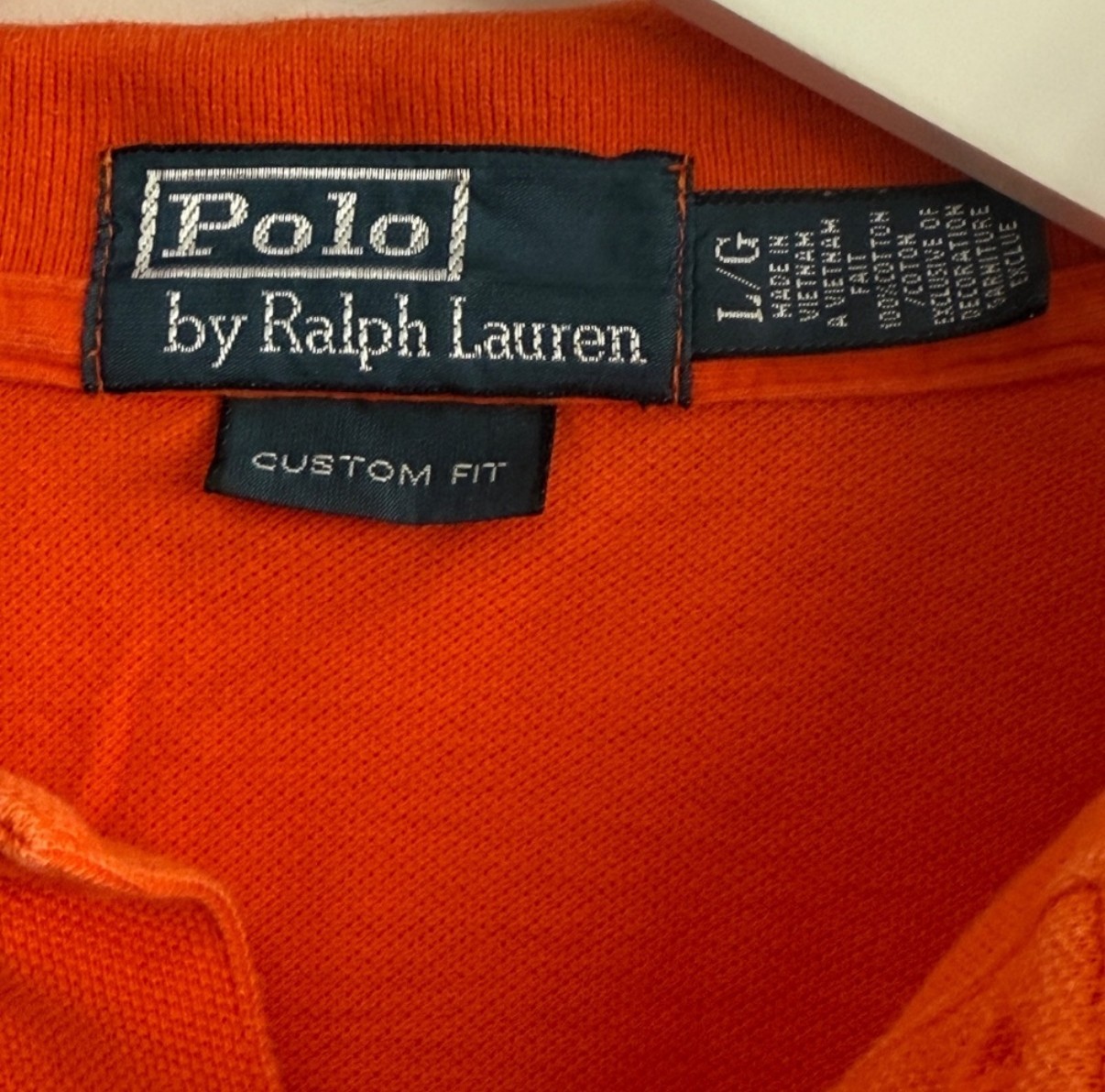 Polo Ralph Lauren vintage camicia uomo grande arancione manica corta verde pony personalizzata