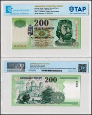 Hungary 200 Forint, 1998, P-178, UNC Authenticated
