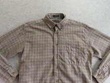 Sir Pendleton Shirt Mens Medium Brown Check Wool Long Sleeve Button Down Casual
