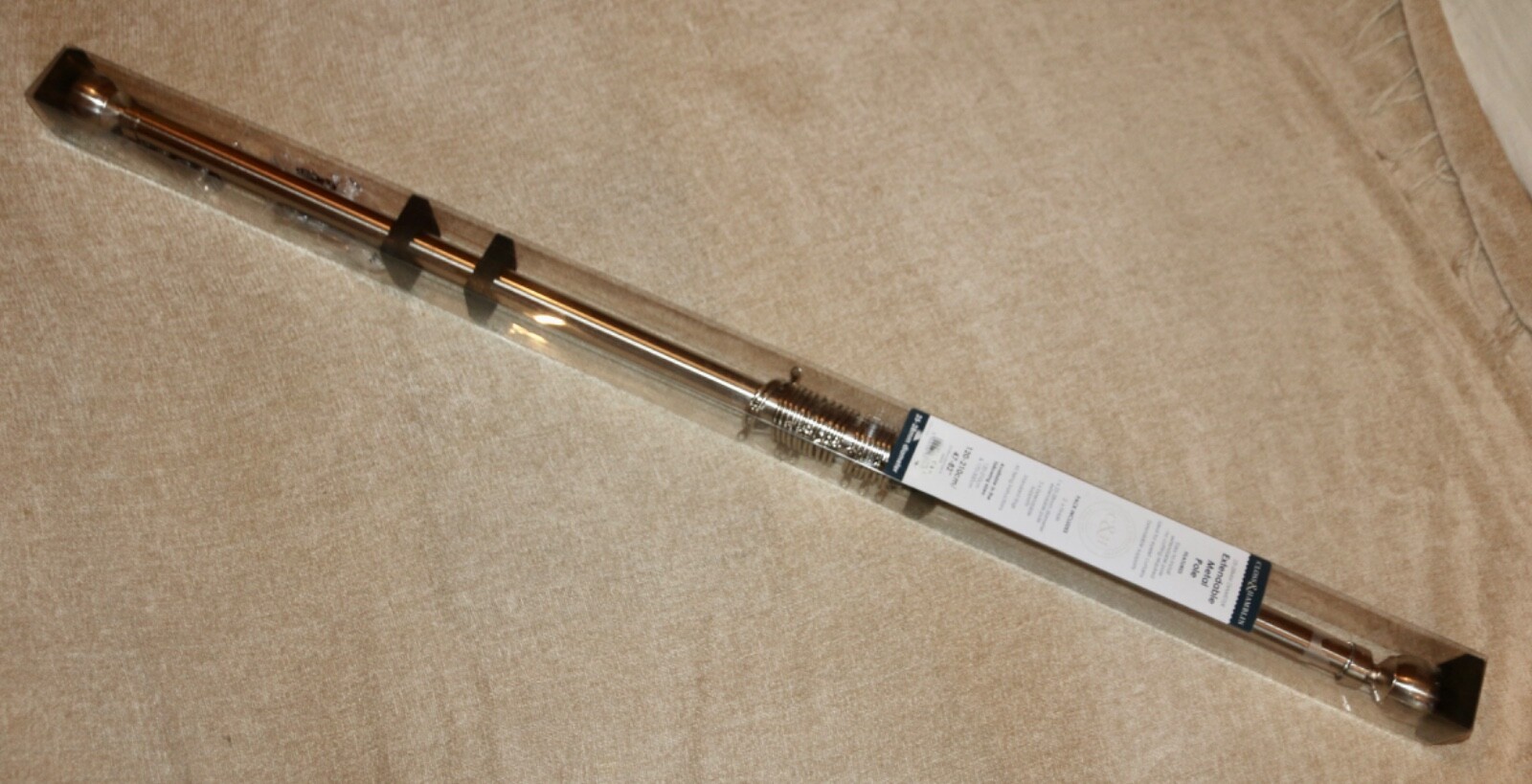 CLOSS & HAMBLIN 25-28MM EXTENDABLE METAL CURTAIN POLE - 120-210CM - NEW & SEALED