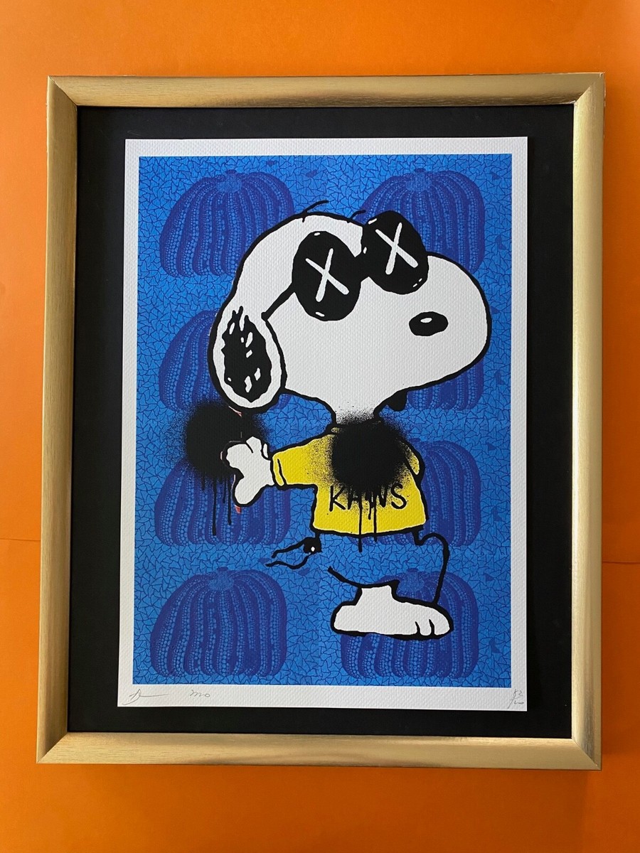 DEATH NYC Hand Signed LARGE Print COA Framed 16x20in Snoopy