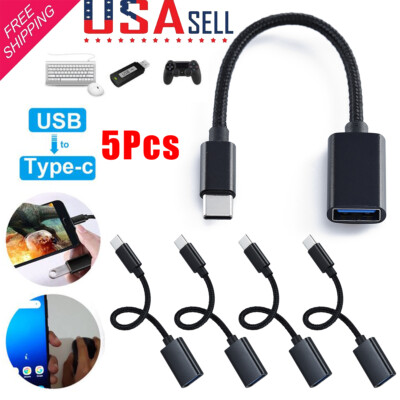 5Pcs USB-C 3.1 Type-C Male to USB 3.0 Type A Female OTG Adapter Converter Cable