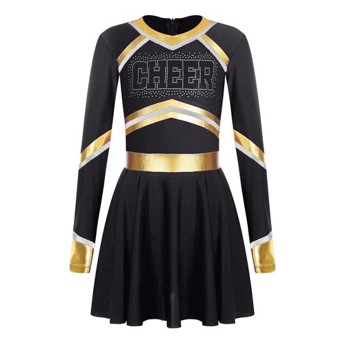 DE Kinder Mädchen Tanz Aktiv Cheerleader Wettkampf Cheerleading Glitzernd Kostüm - Bild 21 von 85