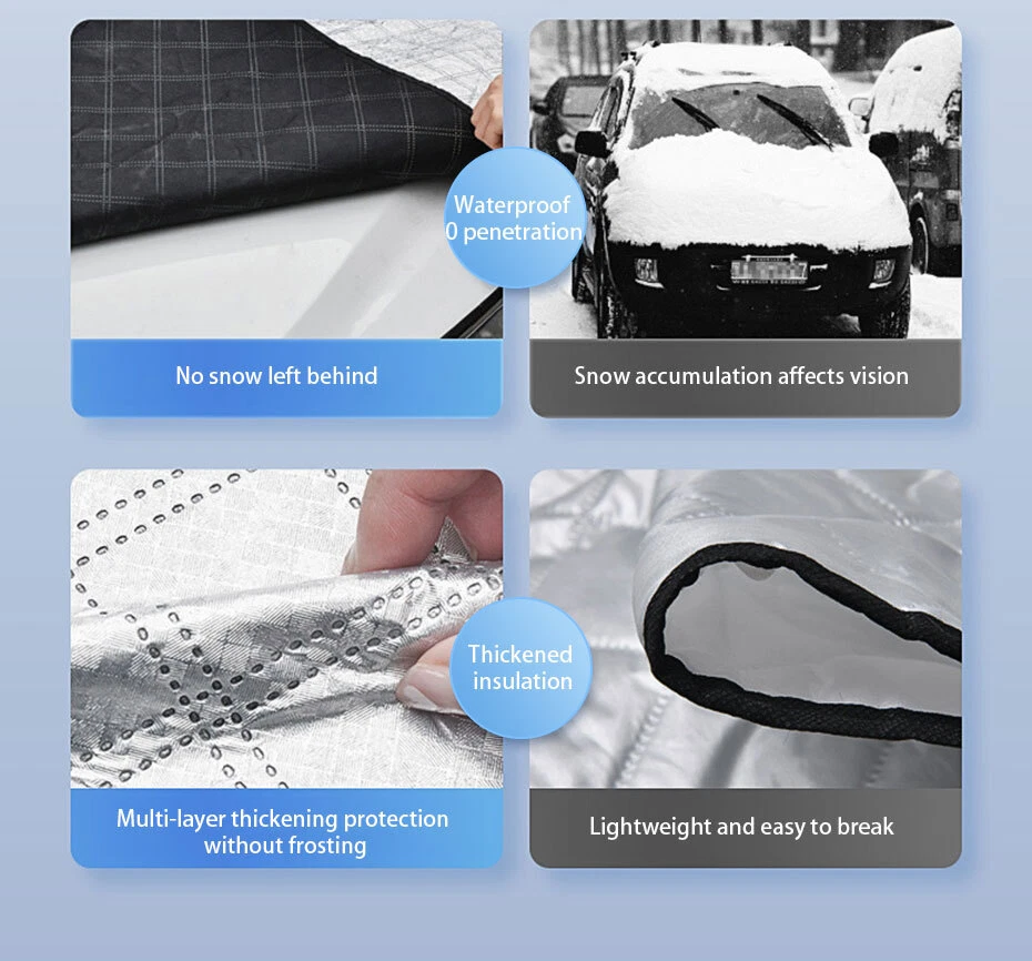 Large Snow Cover Car Windshield Hood Cover Snowproof Sun Shade For All Weather - Image 4 of 4