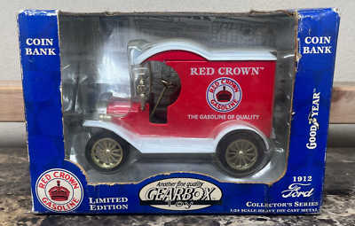#ad Gearbox Toy Coin Bank 1912 Ford Diecast Model Red Crown Gasoline #76505 1997 NEW $21.59