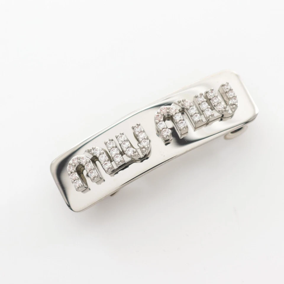 Clip de broche de pelo con pasador Miu Miu 5IF118 2DNCF0OKL acero inoxidable pedrería Foto 3 de 3