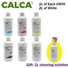 CALCA PRO Direct to Transfer Film Ink Bundle (1L of Each CMYK+ 2L of White)