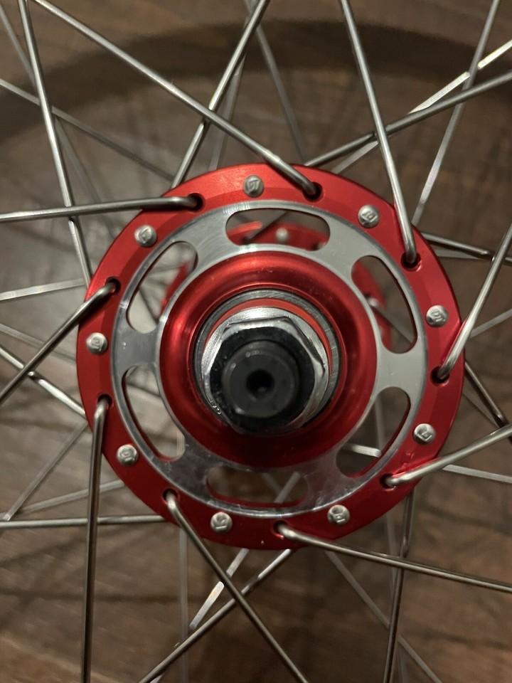 Red 20" old school BMX alloy, free wheel rims with jelly bean hubs eBay