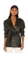 ELEGANT New Women's Black Extra Belted BlazerReal Lambskin Causal Slim FitBlazer