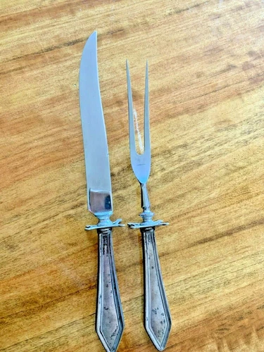 Antique Sterling Silver Towle 2 pc Carving Set