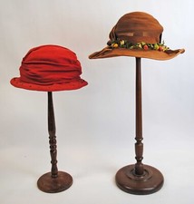 ANTIQUE LADIES WIDE BRIMMED FLAPPER HATS, c1920s, LOT OF 2