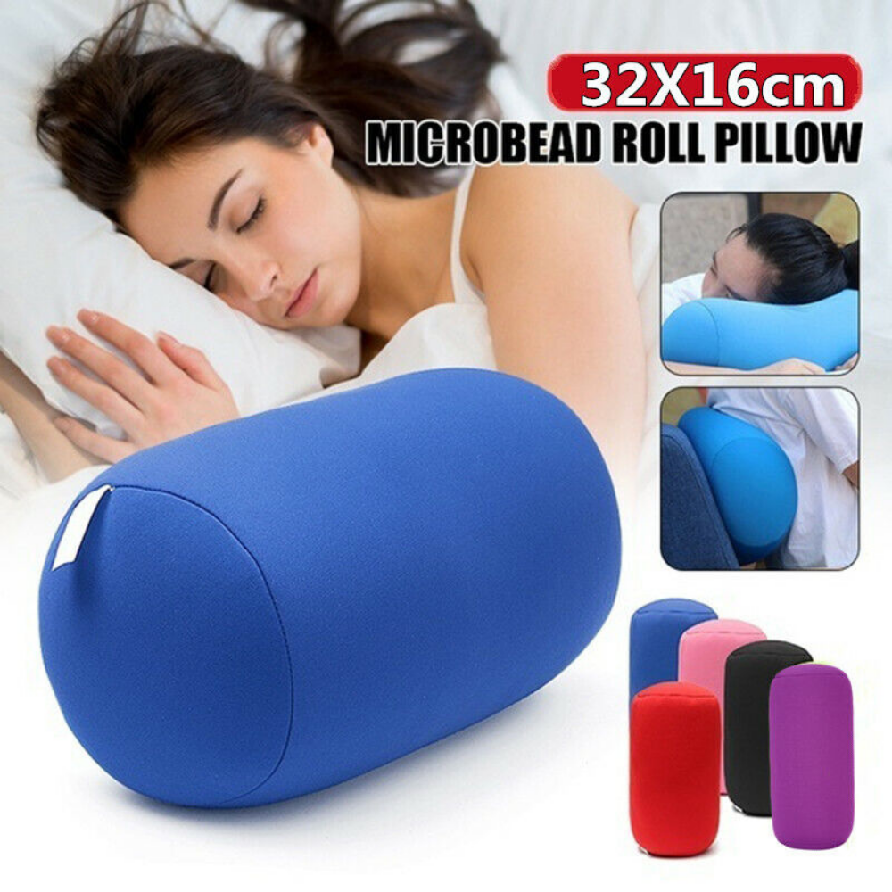 Pillow Built-in Foam Particles Home Rest Pillow Microbead Roll Pillow For Neck Head Back Support Comfy Cylindrical Cushion For Home Travel I.1160084402 - Foto 13