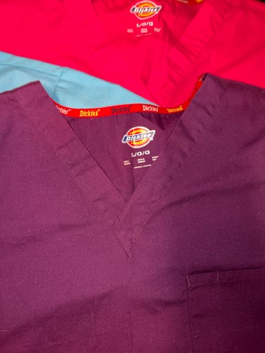 4 Pack Dickies Large V-neck Short Sleeve Medical Scrub Top Healthcare Nurse GS1 - Picture 5 of 9