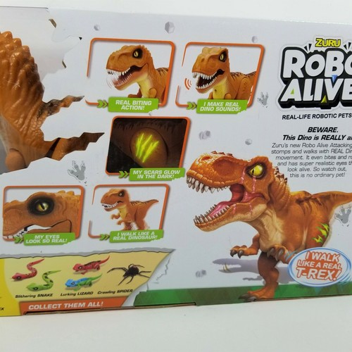 Robo Alive Attacking T-Rex Dinosaur - Walks & Roars - Orange - Picture 4 of 5