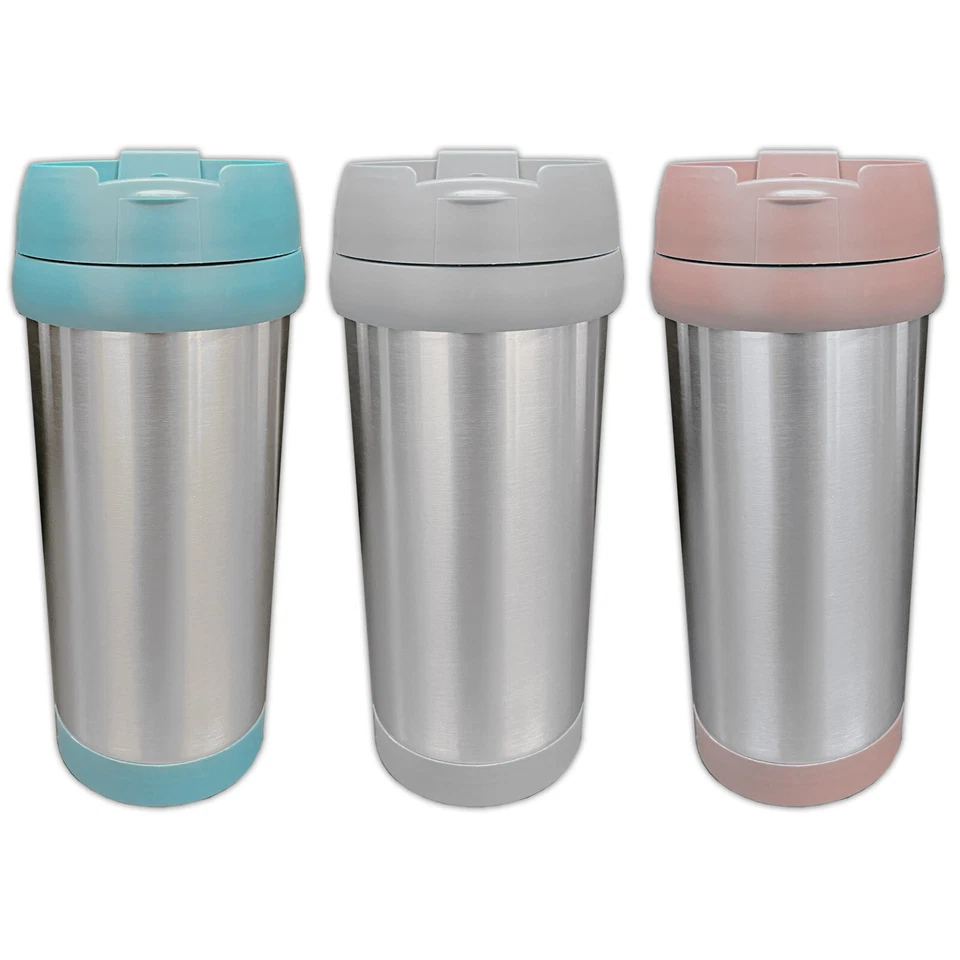 3x Isolierbecher Edelstahl Thermobecher 450ml Kaffeebecher 0,45l Isolierflasche