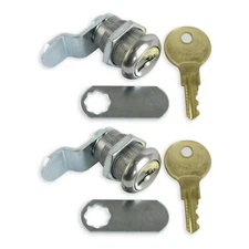 2Pcs Cabinet Cam Lock Keyed Alike Tool Box Locks 5/8" Cylinder for Truck Pickup