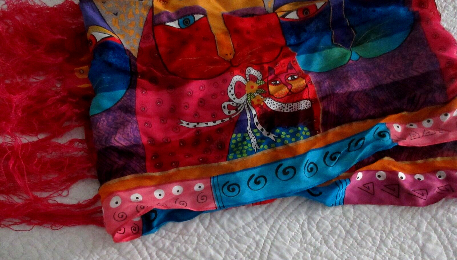 Laurel Burch Rectangular Neck Scarf 100% Semi She… - image 2