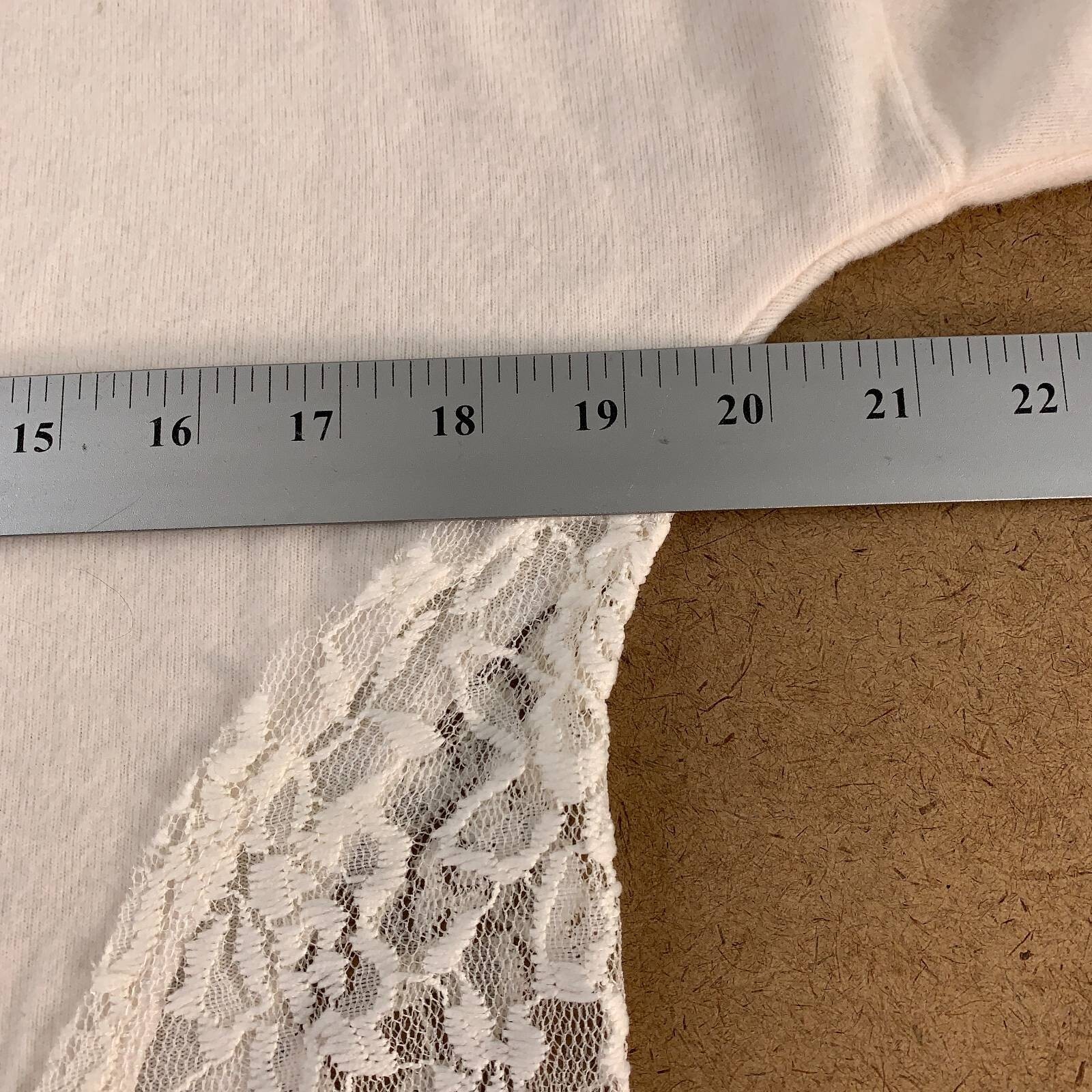 Inspired Hearts Women’s Pullover Sweater Off White Mixed Print Long Sleeve L New thumbnail 5