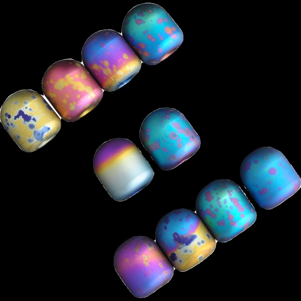 1PC Titanium Paracord Bead Necklace Bracelet Pendants Finger Begleri Worry Bead - Image 4 of 4