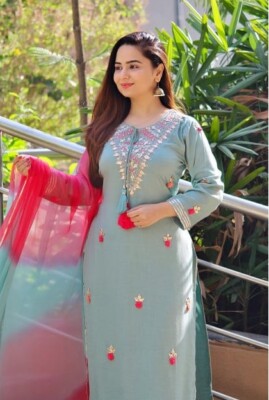 sachin and babi light blue dress Neck emb Floral printed Rayon Gown  VIKA Boutique