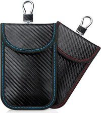 2024 Faraday Bag Key Protector, 2 Pack Signal Blocking RFID Medium, Red Blue