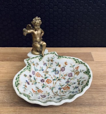MARKENLOS Portasapone porcellana angelo stile liberty barocco ciotola conchiglia cupido ciotola decorativa
