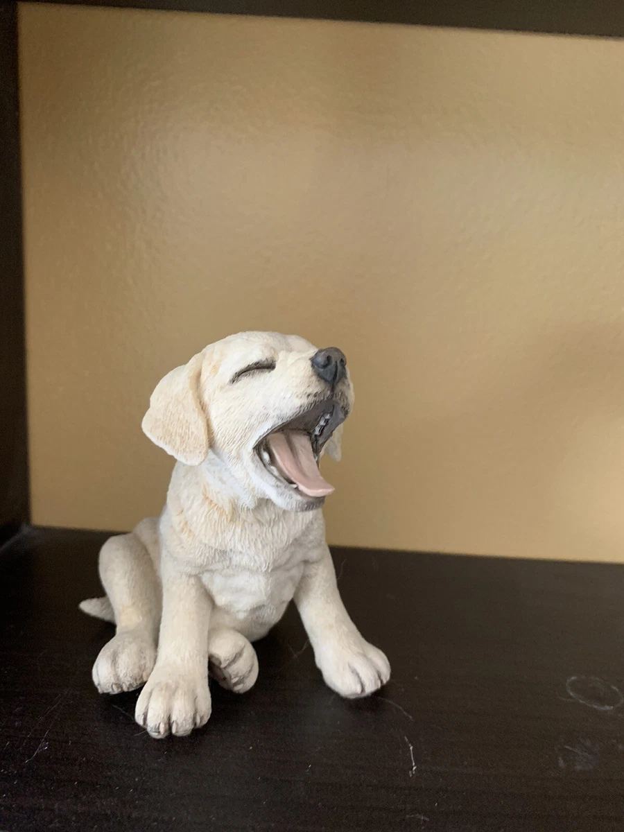 Golden Labrador Puppy Yawning Figurine Country Artists 3.75 x4