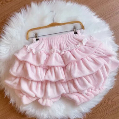 Cute Lolita Mori Girls Underwear Winter Warm Safety Short Pants Shorts Pantskirt