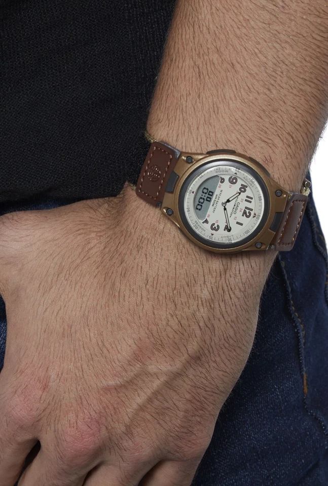 Casio AW80V-5BV Men's Fabric Band World Time Data Bank Watch NEW - FREE SHIPPING - Image 4 of 4