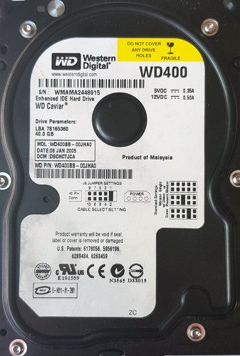 Western Digital WD WD400 WD400BB-00JHA0 40GB IDE Hard Disk Drive PCB Board Plate - Picture 4 of 4