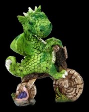 Süße Drachen Figur - Lust auf ein Rennen - Fantasy Drachenkinder Dekostatue