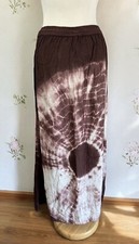 Brown Tie Dye Maxi Skirt Boho Fairy Grunge Romantic Cowgirl Festival Summer M