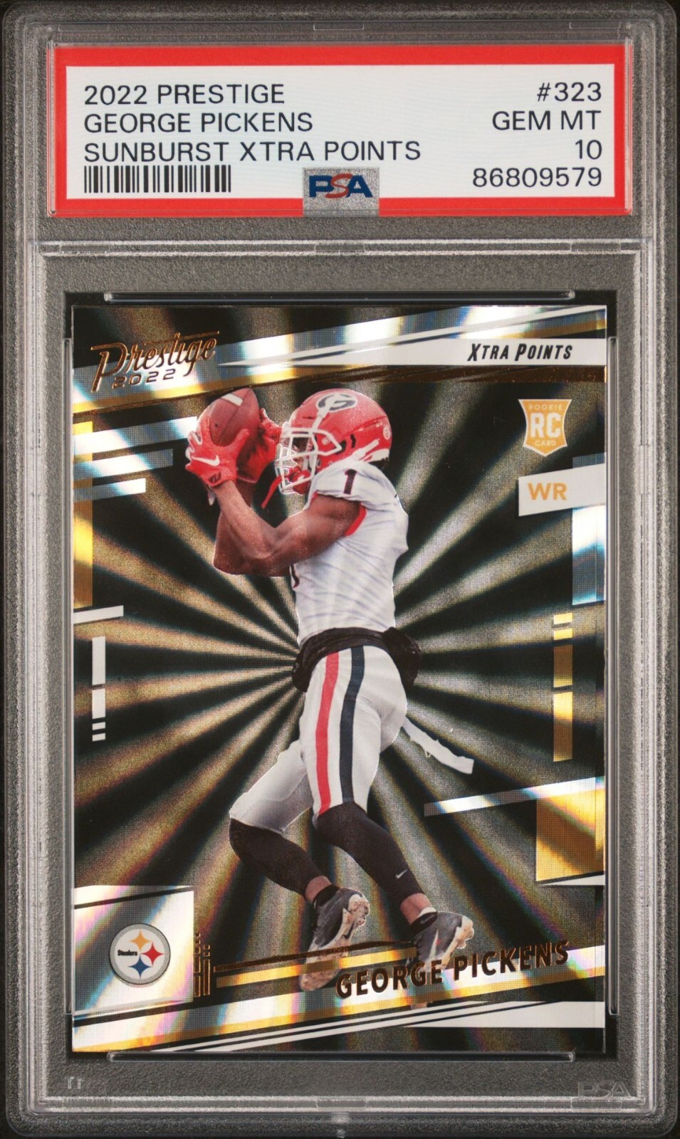 2022 PANINI PRESTIGE 323 GEORGE PICKENS SUNBURST XTRA POINTS PSA 10 GEM MINT