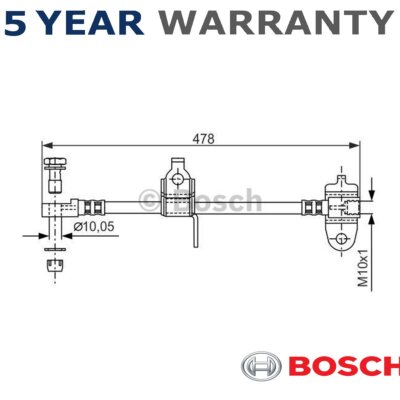 Bosch Front Right Brake Hose Fits Ford Transit 2000-2006 + Other Models