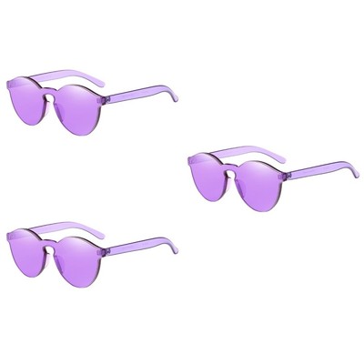 3pcs Retro Rimless Ultra-Bold occhiali da sole colorati lente trasparente  UV | eBay