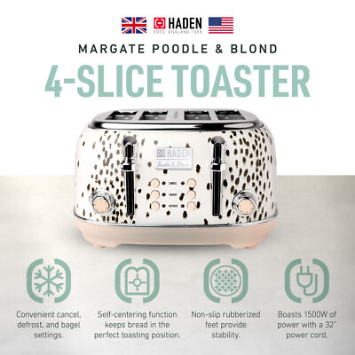 Haden Margate Poodle Blonde Stainless Steel Slice Toaster w